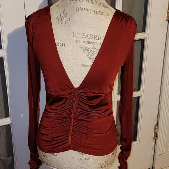 NWT Intimately Free People Womens Red Wine  Listen Up Layering V Neck Top Small - Picture 1 of 5